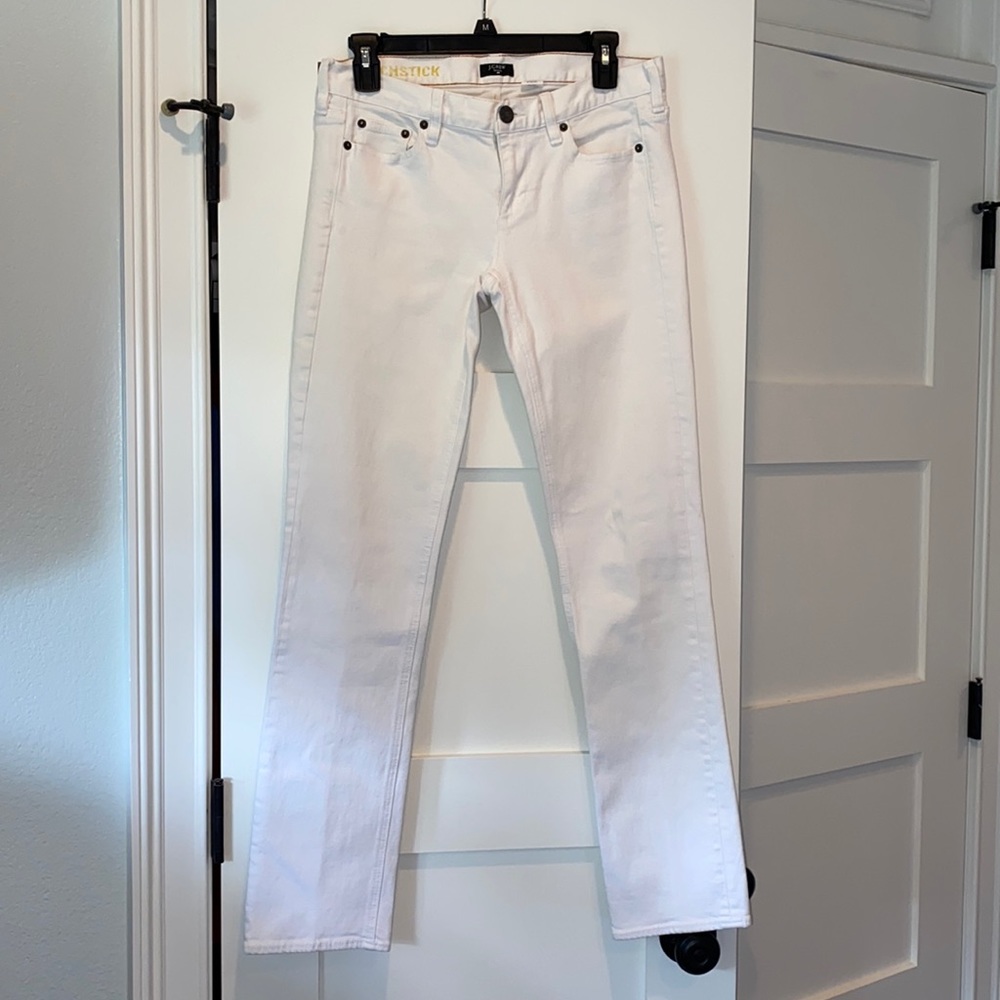 Jcrew stretch matchstick white jeans